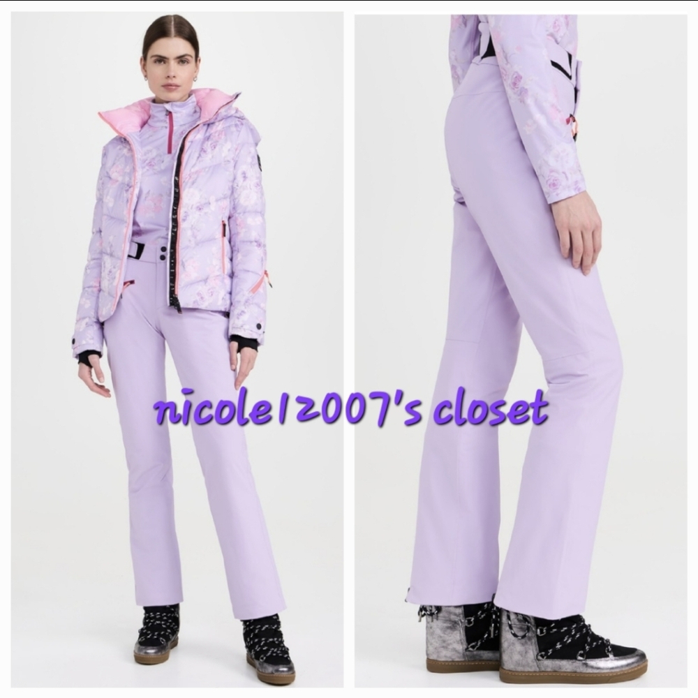 Bogner Loveshackfancy Nessa Ski Pants Lavender Mist Hibiscus Purple - Picture 2 of 16